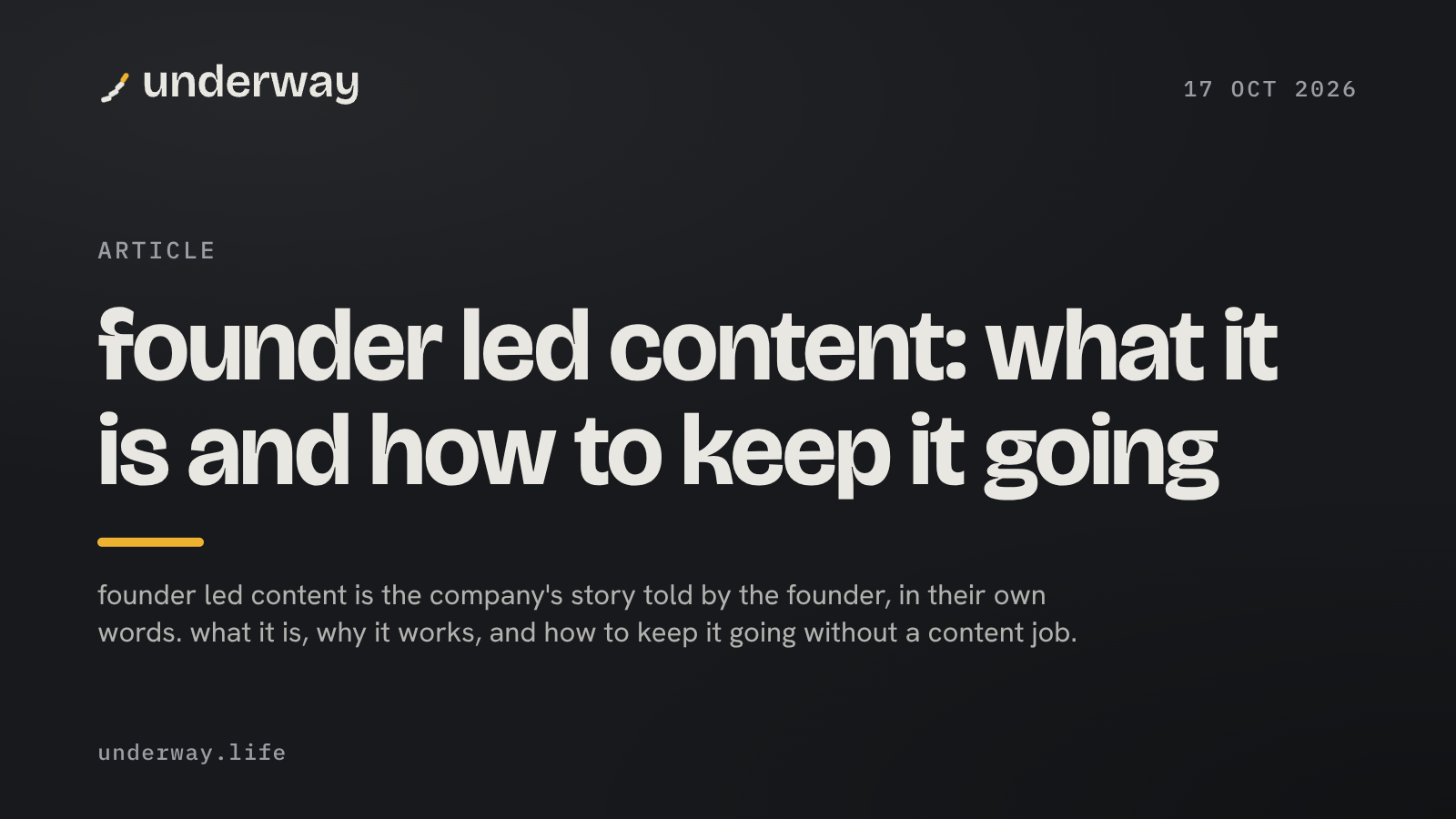 The banner for founder led content: what it is and how to keep it going