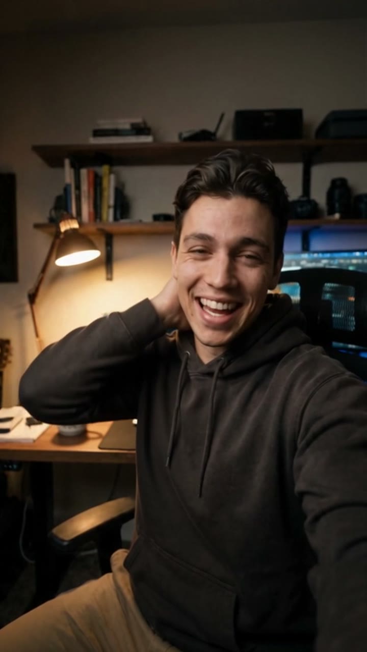 A founder recording an episode his subscribers see first, at his desk